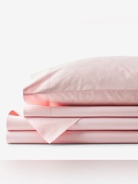 The Company Store Organic Cotton Percale Sheet Set- Petal Pink